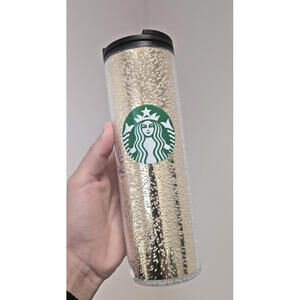 Starbucks Holiday 2020 Gold Bubble Champagne Travel Tumbler 16oz Acrylic New